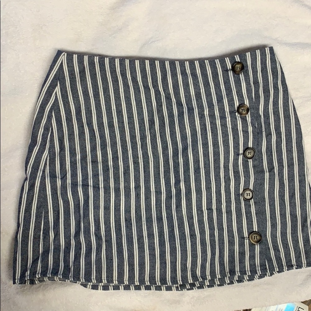 Blue striped mini skirt